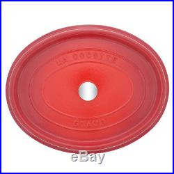 Staub Cast Iron 7-qt Oval Cocotte Visual Imperfections Flamed Red