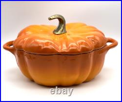 Staub Cast Iron Pumpkin Cocotte Large 5-Qt Dutch Oven Orange Ombré