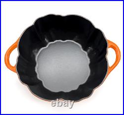 Staub Cast Iron Pumpkin Cocotte Large 5-Qt Dutch Oven Orange Ombré