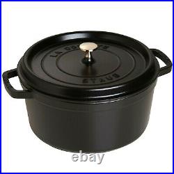 Staub Cast Iron Round Cocotte Matte Black, 7-Quart