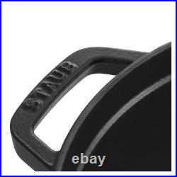 Staub Cast Iron Round Cocottes 4 Qt, Round, Cocotte, Black Matte