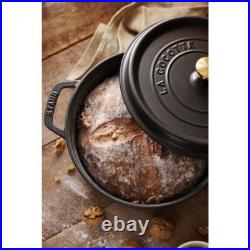 Staub Cast Iron Round Cocottes 4 Qt, Round, Cocotte, Black Matte