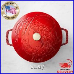 Staub Enameled Cast Iron Braiser with Dragon Lid, 2 1/2-Qt