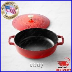 Staub Enameled Cast Iron Braiser with Dragon Lid, 2 1/2-Qt