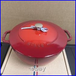 Staub Enameled Cast Iron Dutch Oven Round 5 Qt #26 Cherry Red