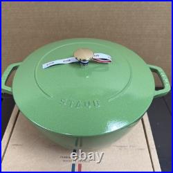Staub Enameled Cast Iron Dutch Oven Round 5 Qt #26 Lime Green