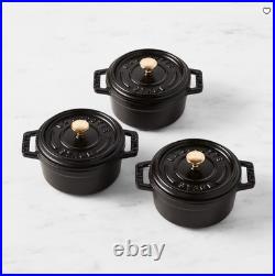 Staub Enameled Cast Iron Mini Cocotte 0.25 Qt Small Dutch Oven Pot