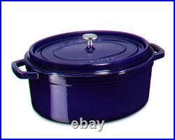 Staub Enameled Cast Iron Oval Dutch Oven 7 qt Sapphire Blue
