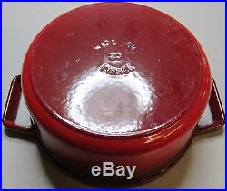 Staub La Cocotte Cast Iron 5.5qt Round Dutch Oven Red Enameled- Made in France