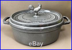 Staub La Cocotte Oval Dutch Oven #31 Gray France Cast Iron (4X)