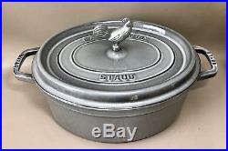 Staub La Cocotte Oval Dutch Oven #31 Gray France Cast Iron (4X)