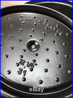Staub La Cocotte Oval Dutch Oven #31 Gray France Cast Iron (4X)