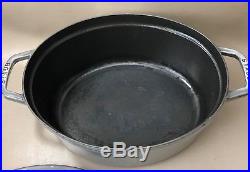 Staub La Cocotte Oval Dutch Oven #31 Gray France Cast Iron (4X)