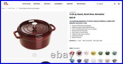 Staub La Cocotte X- Large 13.25 QT Dutch Oven, Basil Green RARE
