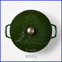 Staub Pine Tree Braiser 2.5 Qt Cast Iron Basil Brass Knob France