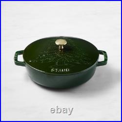 Staub Pine Tree Braiser 2.5 Qt Cast Iron Basil Brass Knob France