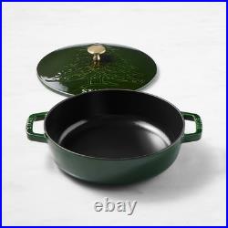 Staub Pine Tree Braiser 2.5 Qt Cast Iron Basil Brass Knob France
