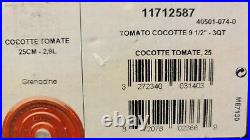 Staub Tomato Cocotte 9.5 25cm 2.9 L, 3qt Cast Iron Pot Cooker Bowl Grenadine