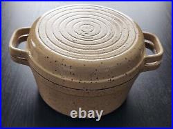 Staub Vintage 2 In 1 Brown Enamel Cast Iron Cocotte Dutch Oven Pan Lid #26