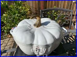 Staub White Pumpkin Cast Iron Dutch Oven 3.5 Qt 24 New