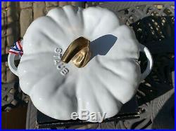 Staub White Pumpkin Cast Iron Dutch Oven 3.5 Qt 24 New