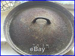 Stove Cast Iron Camp Spider Dutch Oven Pot Lid 14 IN Gate Marked 1800s RARE