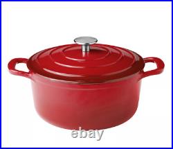 The 5-Piece Enamel Cast Iron Red Color Set, Multi-purpose one-pot meals