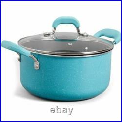 The Pioneer Woman Vintage Speckle Turquoise 24 Piece Cookware Combo Set Pots NEW