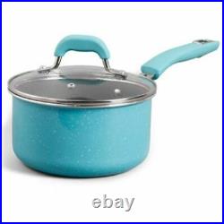 The Pioneer Woman Vintage Speckle Turquoise 24 Piece Cookware Combo Set Pots NEW