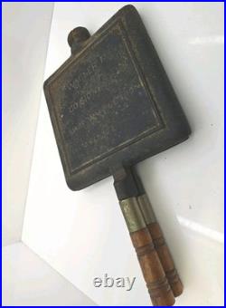 The Wagner M'F'G CO. Sidney O Square Cast Iron Waffle Maker 1910 With Base