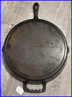 This is a Mainstays 12 1/2 Inch Cast Iron Skillet. It is designed for versatile
