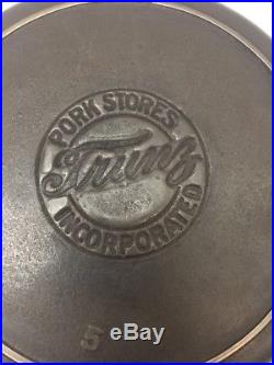 Trunz Pork Stores Cast Iron Skillet #5 Super Rare Griswold Lodge Collectors Pan
