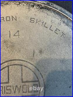 UNSEASONED Vintage #14 Griswold Cast Iron Skillet Pan LARGE LOGO 15 1/4 NICE
