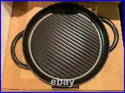USED Staub Cast Iron Steam Grill Pan with Glass Lid 12