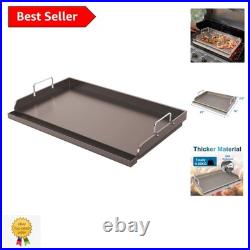 Universal Fit 25x16 Cast Iron Griddle with Removable Handles for Tailgating