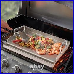 Universal Fit 25x16 Cast Iron Griddle with Removable Handles for Tailgating