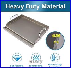 Universal Fit 25x16 Cast Iron Griddle with Removable Handles for Tailgating