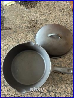 Unmarked Antique Wagner 11 Cast Iron Chicken Fryer withLid Restored Seasoned