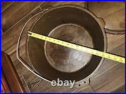 Unmarked Cast Iron 16 Huge dutch oven vintage 16 XLarge Family Size HTF