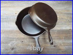 Unmarked Wagner 11 Cast Iron Deep Double Skillet Set, restored