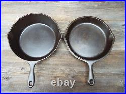 Unmarked Wagner 11 Cast Iron Deep Double Skillet Set, restored