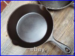 Unmarked Wagner 11 Cast Iron Deep Double Skillet Set, restored