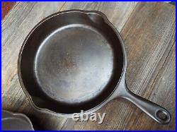 Unmarked Wagner 11 Cast Iron Deep Double Skillet Set, restored