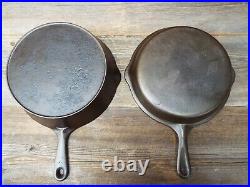 Unmarked Wagner 11 Cast Iron Deep Double Skillet Set, restored