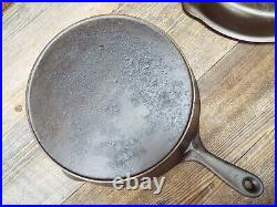 Unmarked Wagner 11 Cast Iron Deep Double Skillet Set, restored