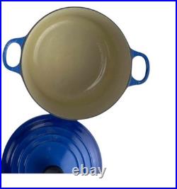 Used Le Creuset 20 Dutch Oven 2 Qt Blue Round Enameled Cast Iron