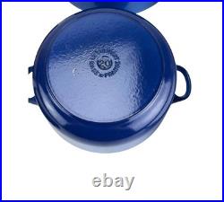 Used Le Creuset 20 Dutch Oven 2 Qt Blue Round Enameled Cast Iron