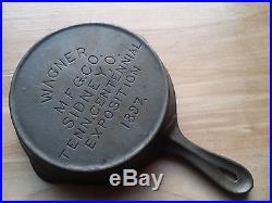 VERY HTF Wagner Ware TENNESSEE Centennial Exposition 1897 Toy Skillet Excellent