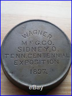 VERY HTF Wagner Ware TENNESSEE Centennial Exposition 1897 Toy Skillet Excellent