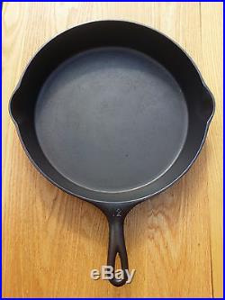 VERY RARE Wagner Ware PIE LOGO #12 Cast Iron Skillet Cleaned & Seasoned LOOK